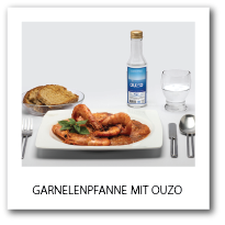 garides saganaki ouzo de